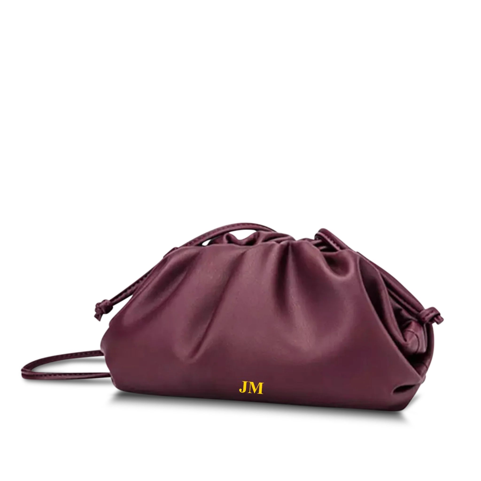 The Jeanie Leather Clutch in Bordeaux | Lily and Bean