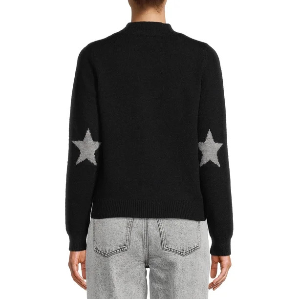 Dreamers by Debut Women's Elbow Patch Mock Neck Sweater | Walmart (US)