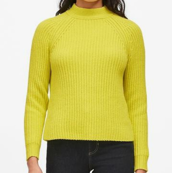 NEW Banana Republic Bright Yellow Chunky High Neck Sweater XS | Poshmark