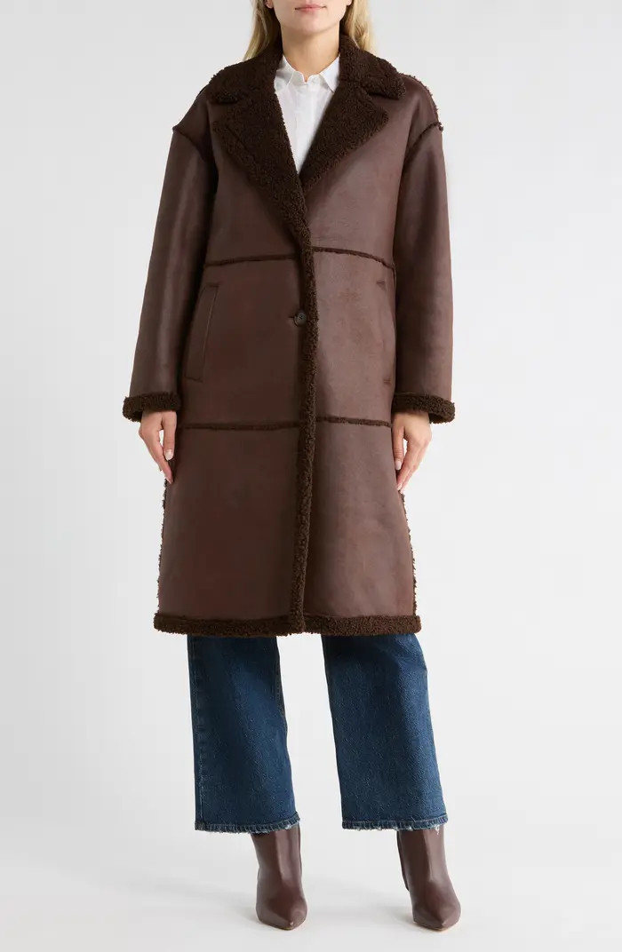 Faux Shearling Lined Faux Suede Coat | Nordstrom Rack