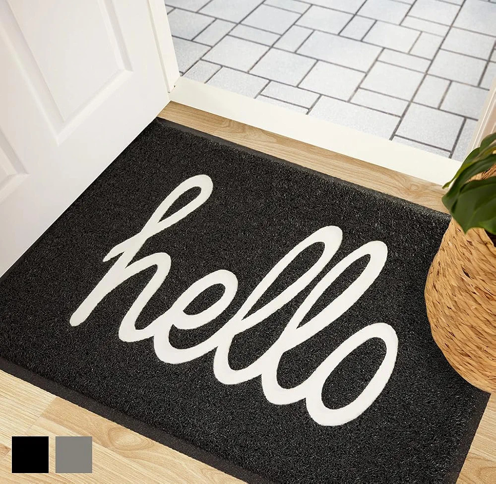 Gorilla Grip 100% Water Resistant All Weather Hello Door Mat, Dirt Grabber Mesh Welcome Doormat, ... | Amazon (US)
