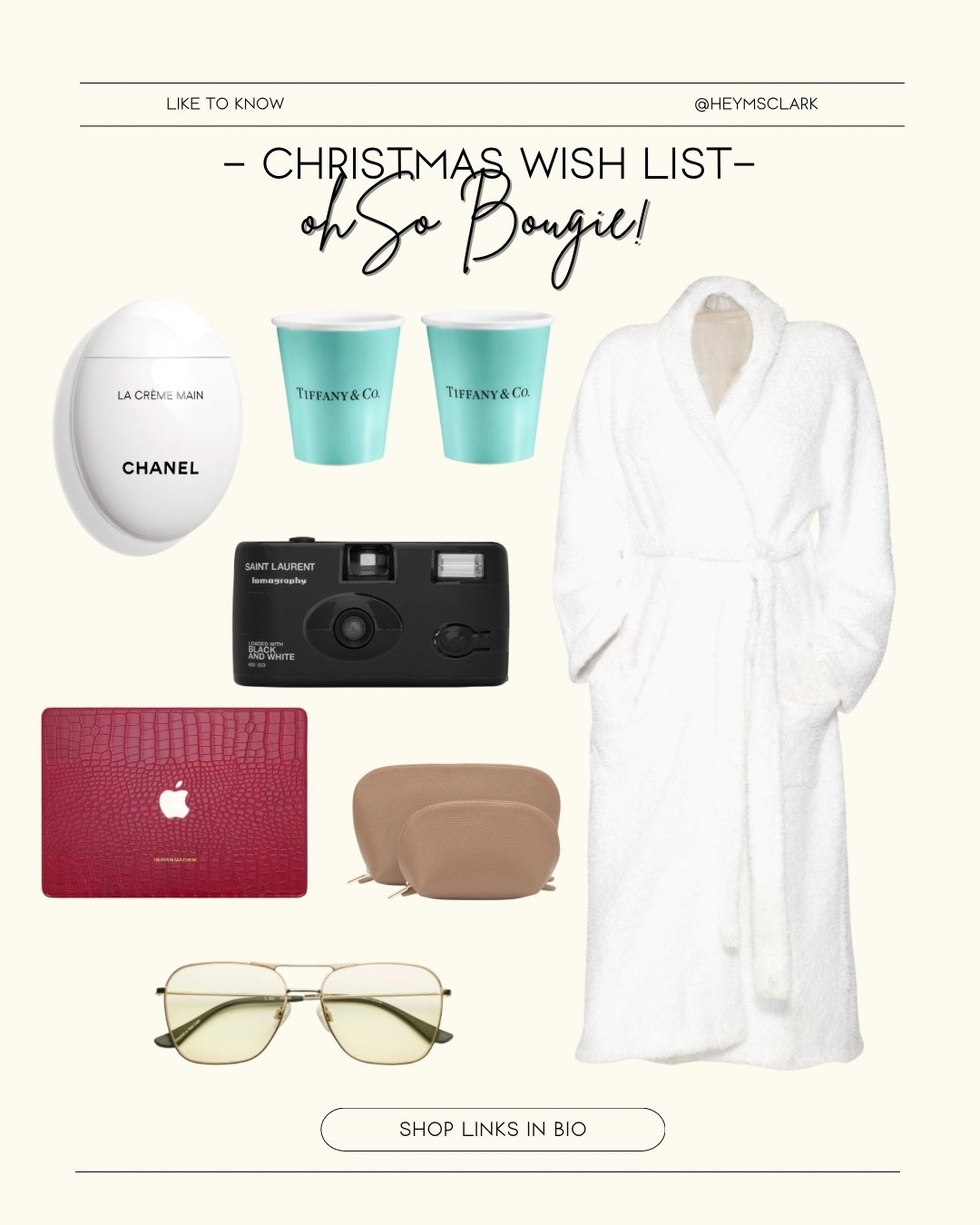 ✨🎁 **THE ULTIMATE IT-GIRL CHRISTMAS WISH LIST** 🎁✨

A little *bougie*, a lot *fabulous*… and absolutely **on my list too**. If you’ve been looking for the perfect gift guide for the chic girl who has it all (or just wants it all 😉), this curated lineup is *your sign*.

From Tiffany coffee moments to Chanel-soft hands, from cozy-queen robes to luxe tech accessories—this is the season to spoil yourself *and* your favorite it-girl. Tap the link in bio to shop everything! ✨✨

#ChristmasWishList #GiftGuide2025 #ItGirlEssentials #BougieOnPurpose #HolidayGiftsForHer #LuxuryGiftGuide #InfluencerPicks #WishlistApproved #LTKFinds #LTKGiftGuide #ChicAndClassy #HolidayLuxuries #SpoilYourself #GiftsSheActuallyWants #HeyMsClark


#LTKSeasonal #LTKGiftGuide #LTKHoliday