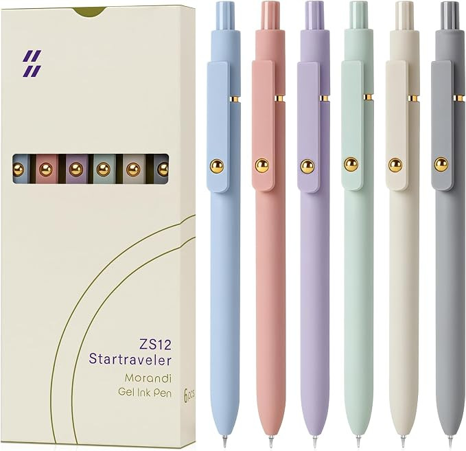 FIOVER Gel Pens, 6pcs 0.7mm Fine Point Black Ink, Quick Dry Smooth Writing Pens for Journaling, N... | Amazon (US)