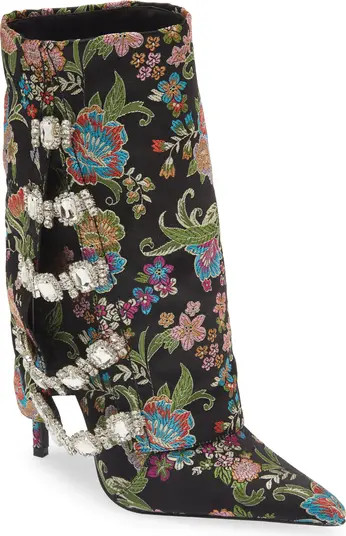 AZALEA WANG Tilley Floral Jacquard Pointed Toe Bootie (Women) | Nordstrom | Nordstrom