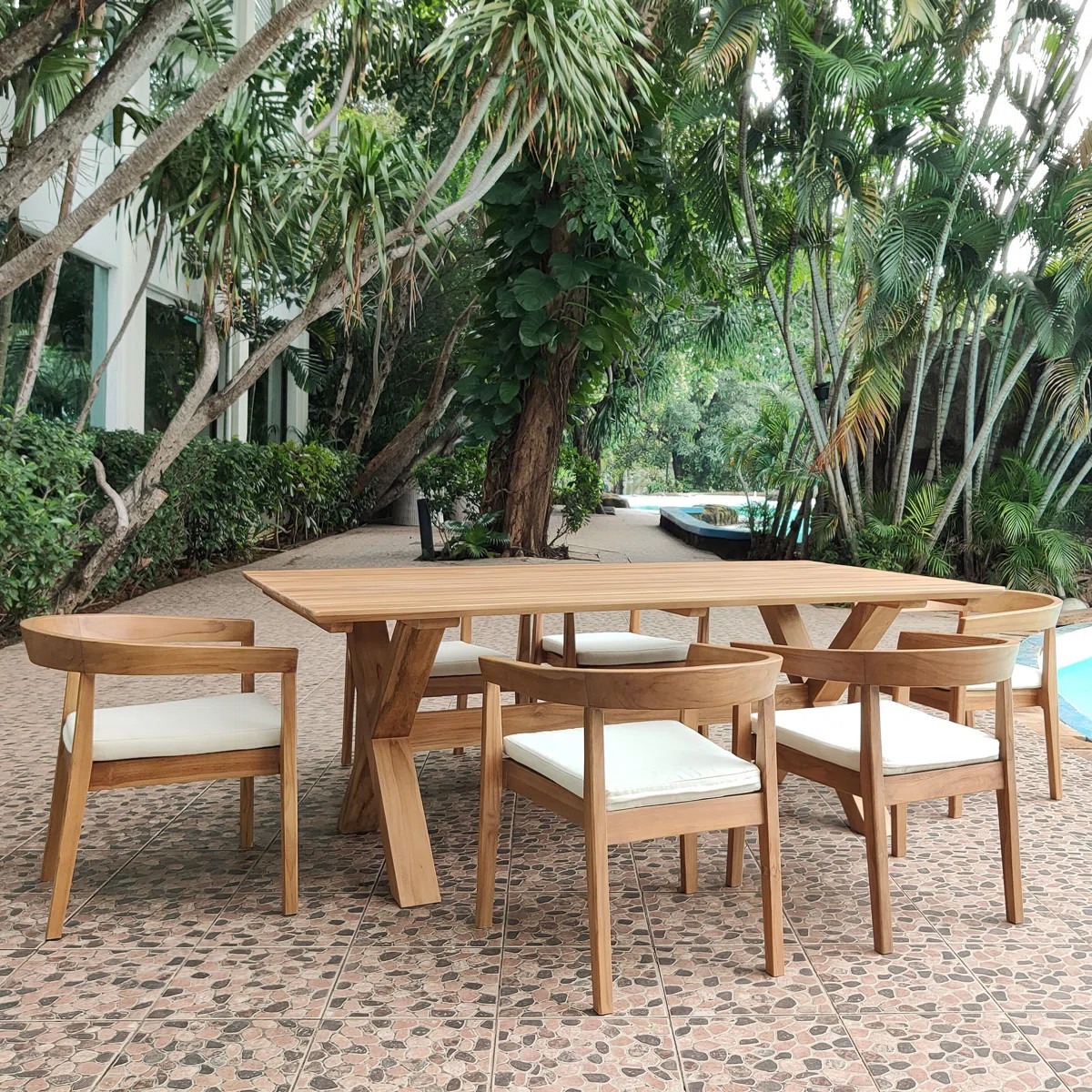 Bali Teak Rectangular 6 - Person Outdoor Dining Set | Wayfair North America