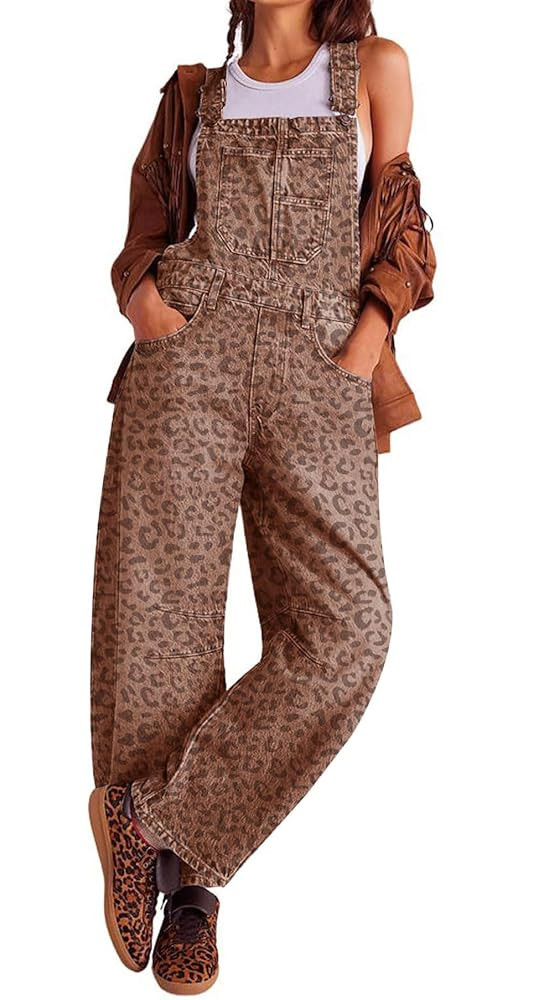 loveimgs Women Y2k Baggy Barrel Jeans Overalls Wide Leg Denim Pants Bib Overalls Jumpsuit Boyfrie... | Amazon (US)