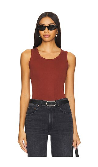 Cotton Rib Tank Top in Mahogany | Revolve Clothing (Global)