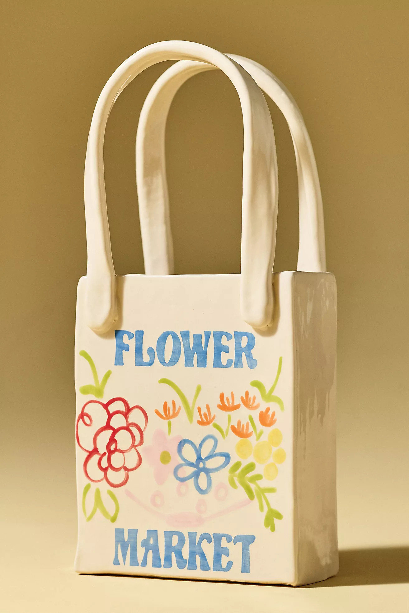 Ruby Clay Flower Market Tote Bud Vase | Anthropologie (US)