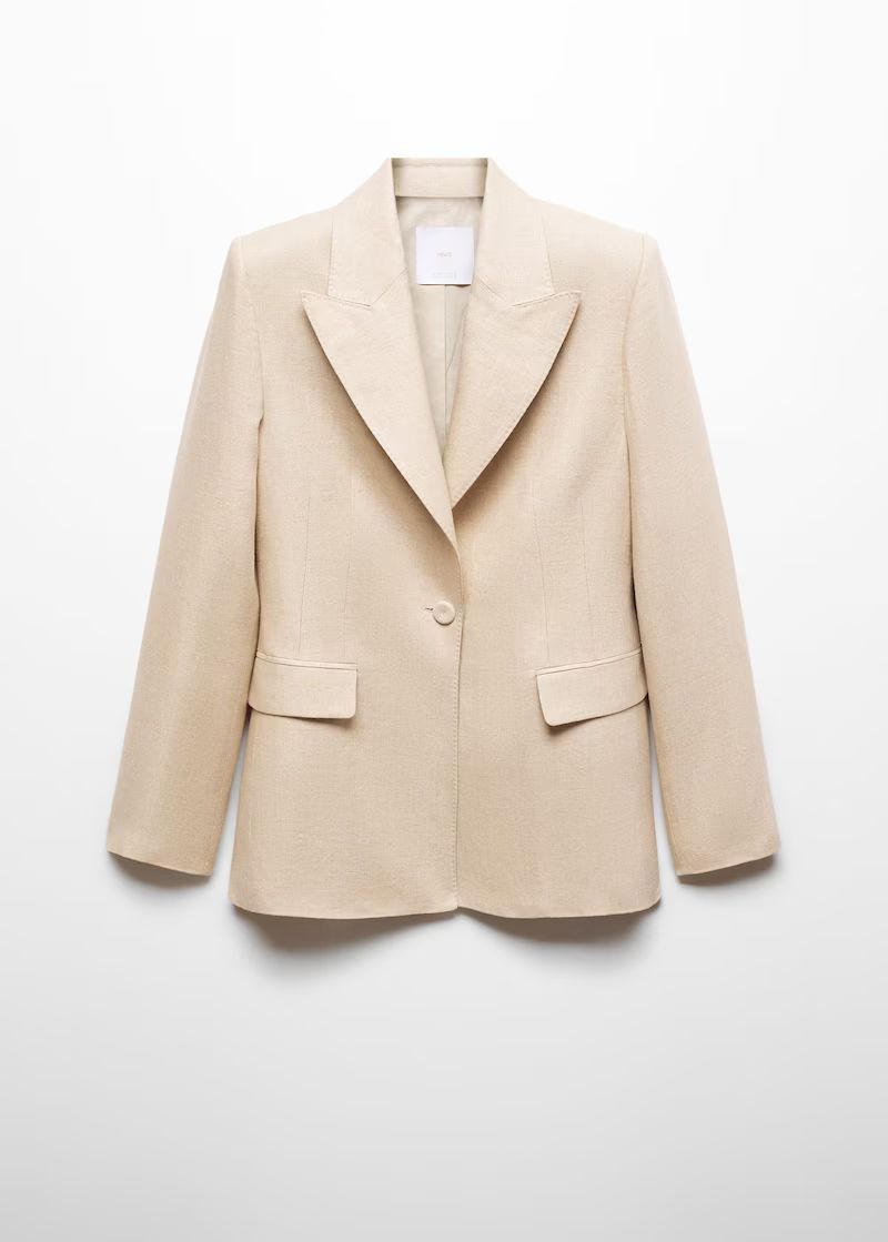 100% linen suit blazer -  Women | Mango USA | MANGO (US)