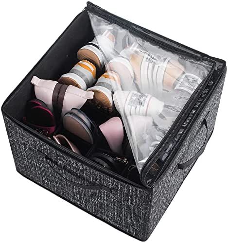 DAMAHOME Shoe Storage Organizer for Closet - Clear Window&Adjustable Dividers, Shoe box for Wardr... | Amazon (US)
