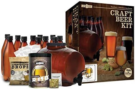 Mr. Beer Complete Beer Making 2 Gallon Starter Kit, Premium Gold Edition, Brown | Amazon (US)