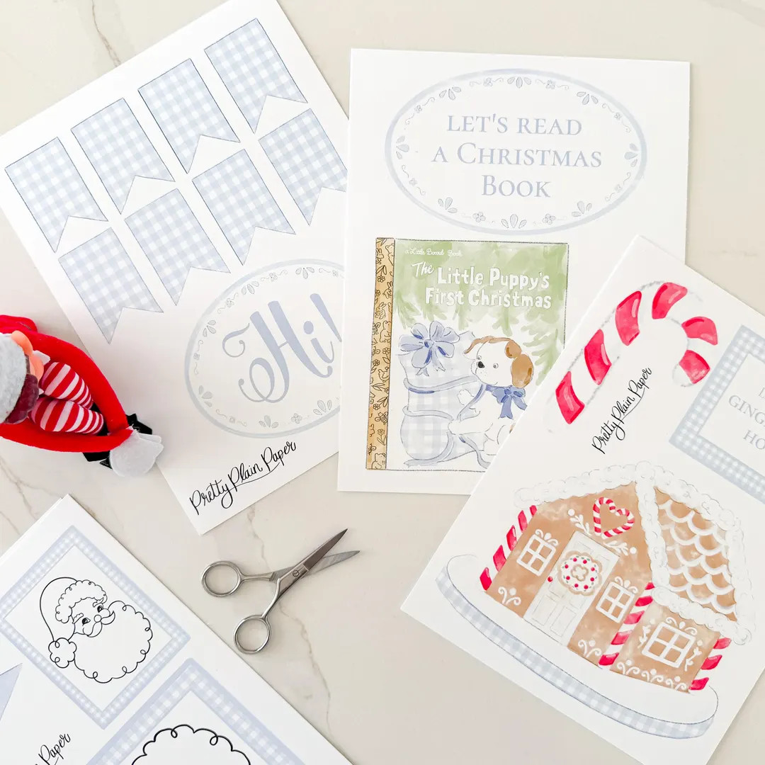 Blue Elf Kit: Watercolor 25 Day Christmas Shelf Prop Set - Etsy | Etsy (US)