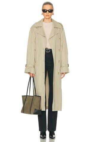 Toteme Crisp Summer Trench Coat in Beige | FWRD 