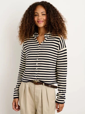 Taylor Striped Cardigan in Cotton Cashmere | Alex Mill