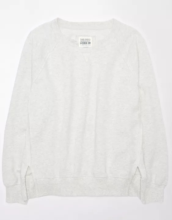 AE Big Hug Oversized Notch Neck Sweatshirt | American Eagle Outfitters (US & CA)