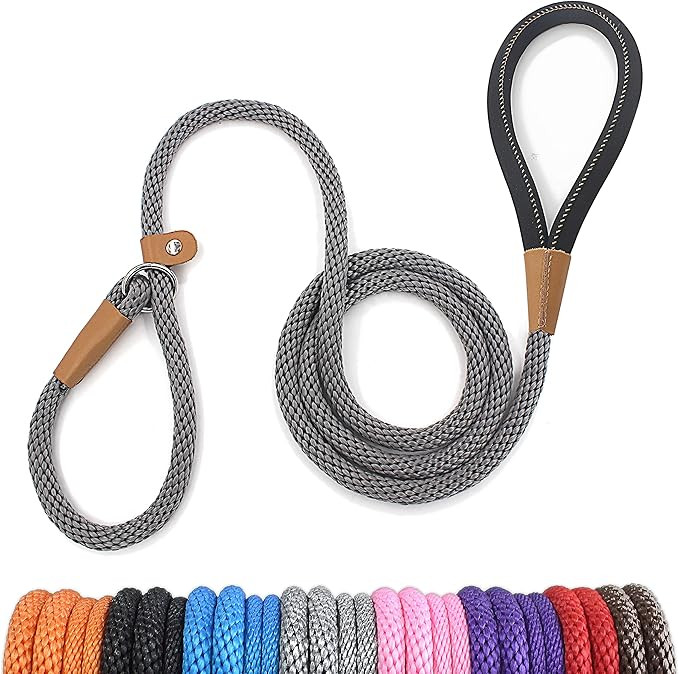 lynxking Dog Leash Slip Lead 5 6 8 FT Dog Training Leash Strong Heavy Duty Braided No Pull Traini... | Amazon (US)