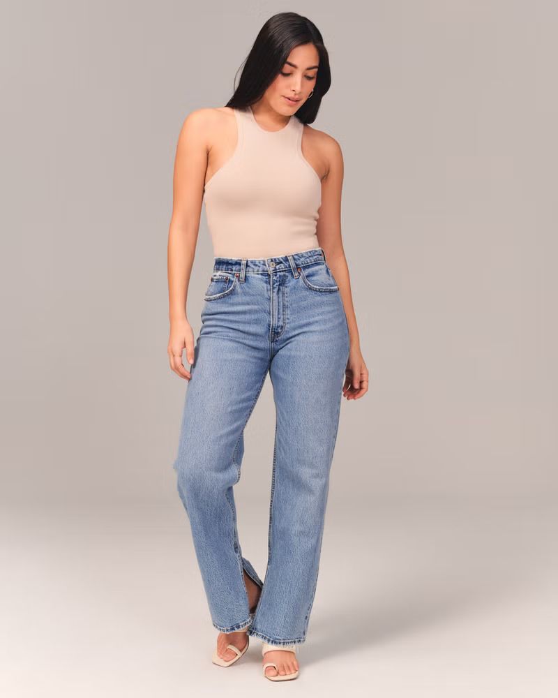 Women's Curve Love High Rise 90s Relaxed Jean | Women's Clearance | Abercrombie.com | Abercrombie & Fitch (US)