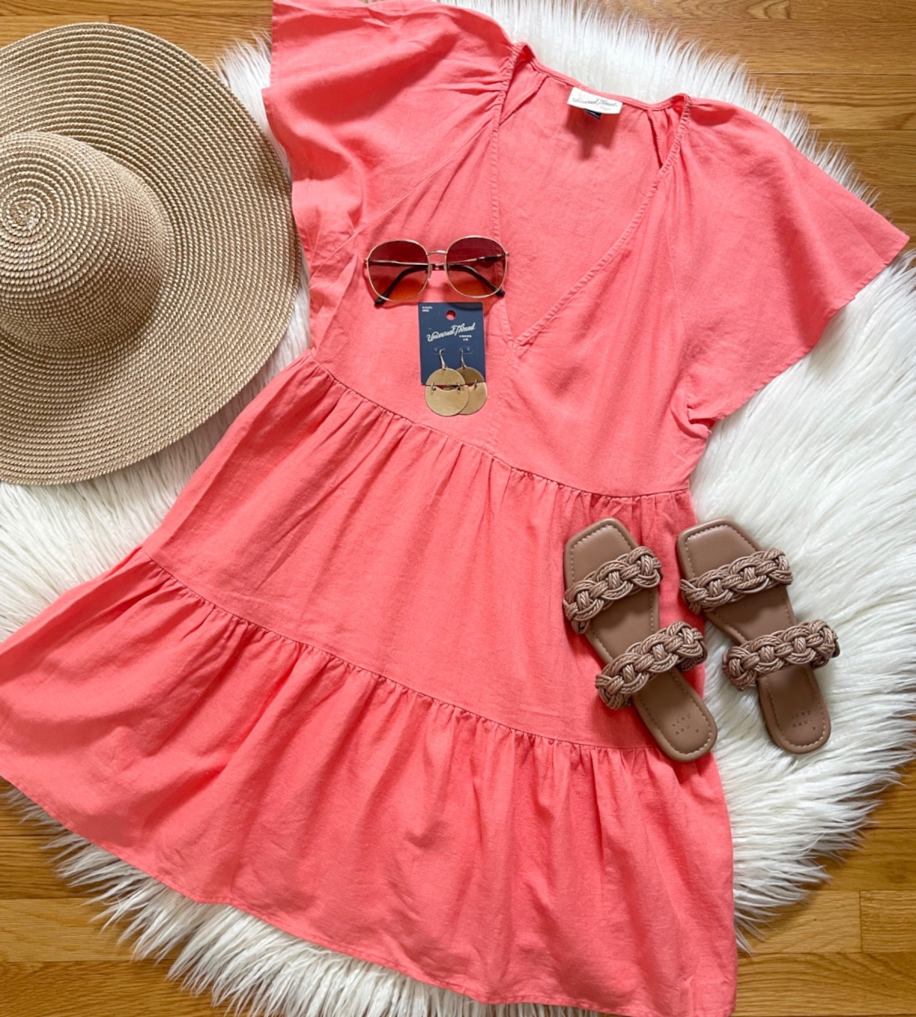 Happy Sunday! ☀️ Sharing this gorgeous flutter sleeve dress with you today!  It’s a perfect dress that you can dress up or down for spring/summer!  Everything here is linked for you 🤍 Have a great Sunday! 

#LTKSeasonal #LTKstyletip #LTKfindsunder50