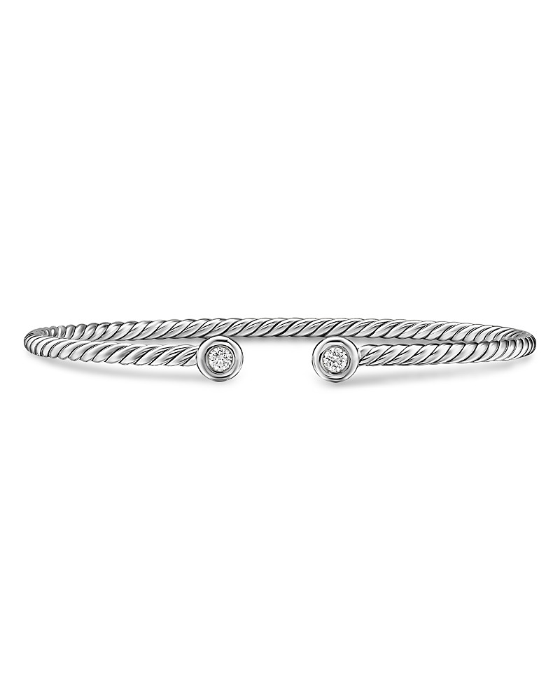Micro Cable Flex Round Bracelet in Sterling Silver with Diamonds, 2.6mm | Bloomingdale's (US)