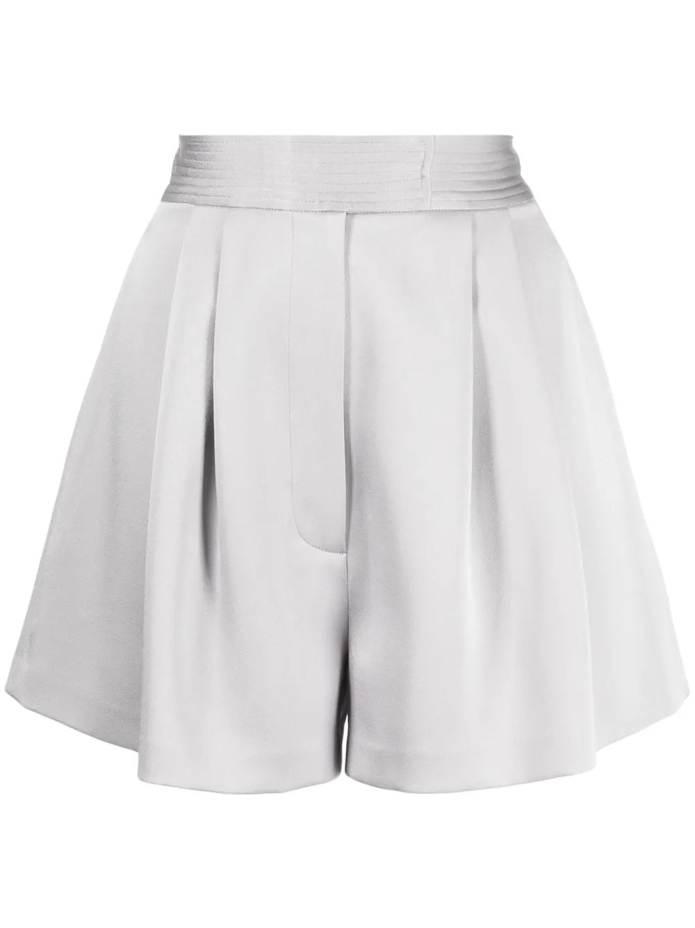 Alex Perry pleated high-waisted shorts - Grey | Farfetch Global