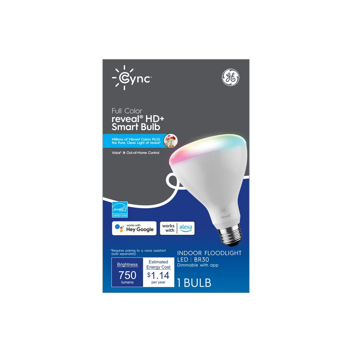 GE CYNC Reveal Smart BR30 LED Indoor Floodlight Bulbs White | Target