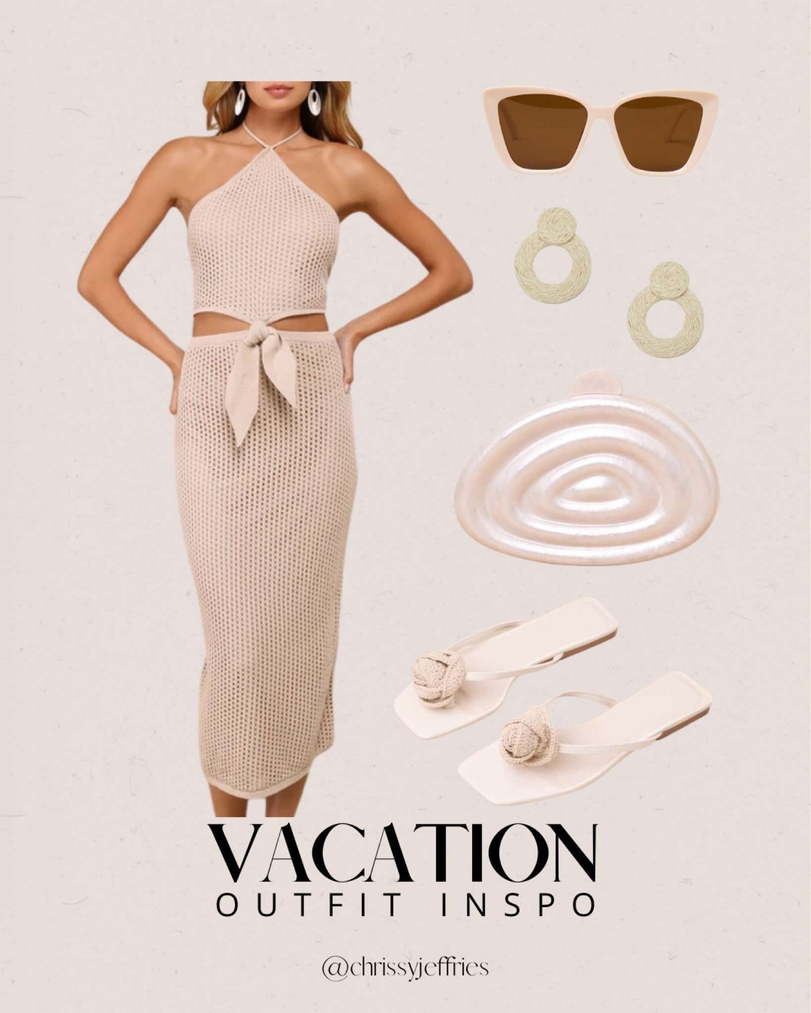 Elevate your summer vacation style with this chic beachwear set. Featuring a stylish crochet halter top and matching skirt, this outfit is perfect for beach days and tropical getaways. Complete the look with trendy accessories and sandals for an effortlessly fashionable ensemble. 

#VacationOutfit #BeachwearInspo #SummerStyle #ChicFashion #TravelLooks

#LTKsummer #LTKtravel