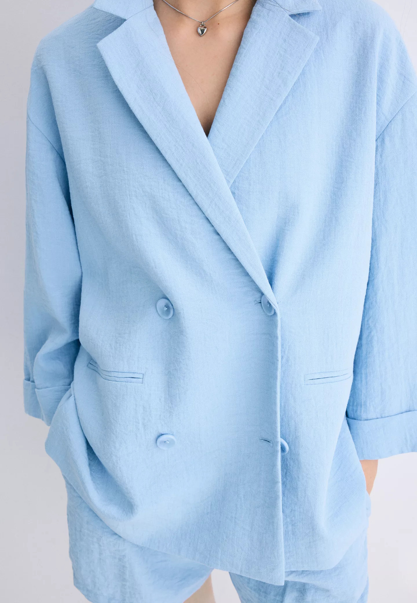 Flowing double-breasted blazer - Women's fashion | Stradivarius United Kingdom | Stradivarius (UK)