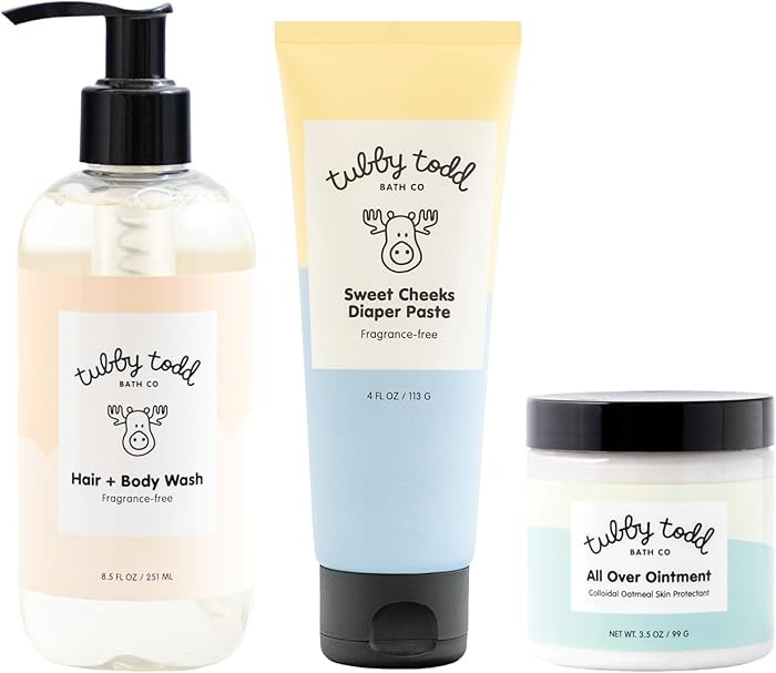 TUBBY TODD Baby Bundle Newborn Skin Care Set - Hypoallergenic Hair + Body Wash, All Over Ointment... | Amazon (US)
