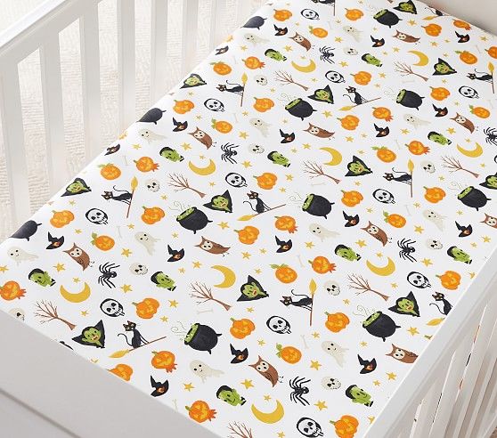 Trick-or-Treat Organic Crib Fitted Sheet | Pottery Barn Kids