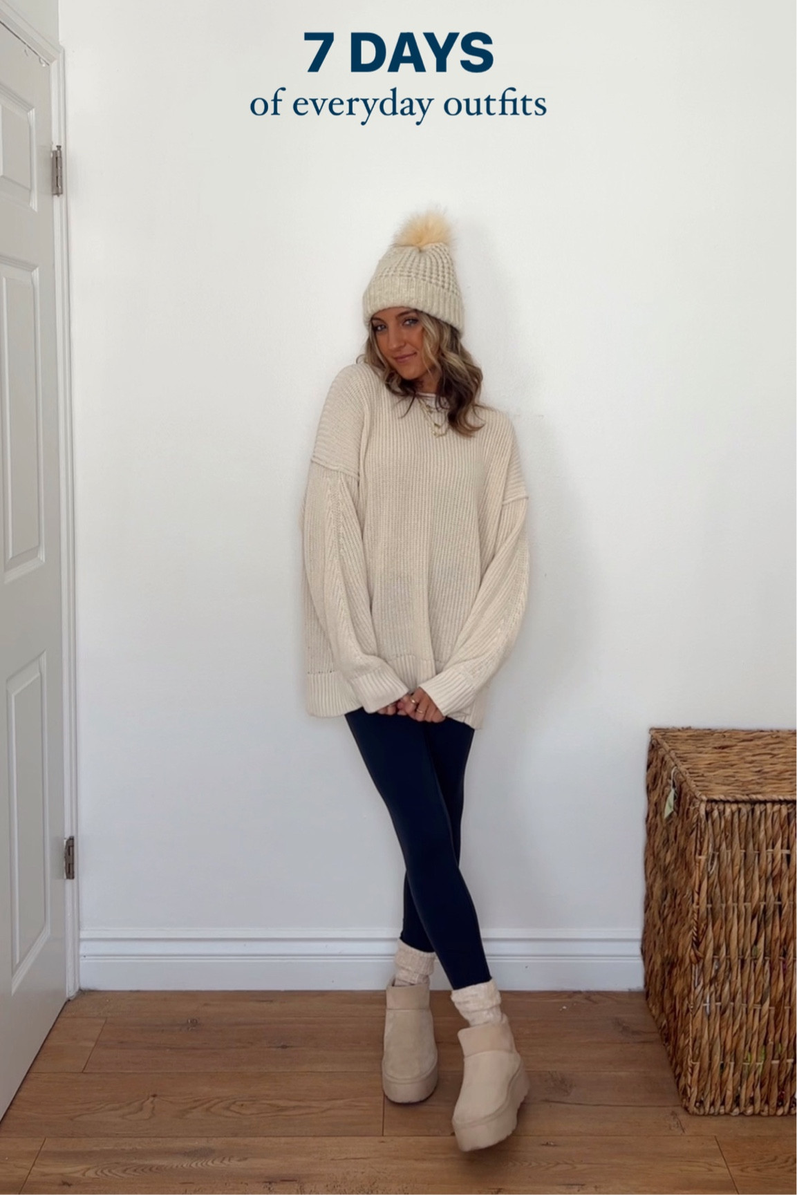 7 days of everyday outfits featuring the best sweater from American eagle 100% cotton and Aerie leggings $31!