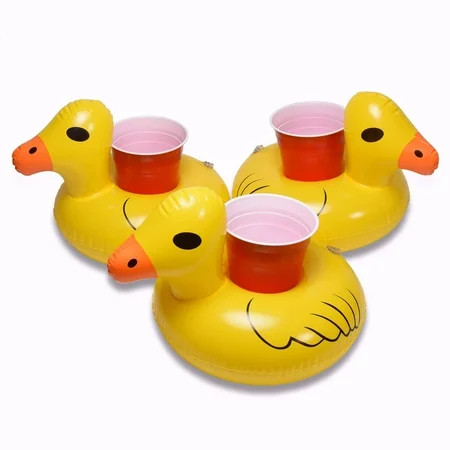 GoFloats Inflatable Duck Drink Holder, 3-Pack, Float your drinks in style | Walmart (US)