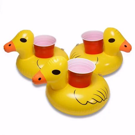 GoFloats Inflatable Duck Drink Holder, 3-Pack, Float your drinks in style | Walmart (US)