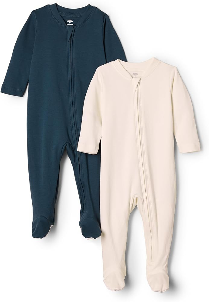 Amazon Essentials x Sofia Grainge Unisex Babies' Cotton Footed Sleep and Play Bodysuit, Pack of 2 | Amazon (US)