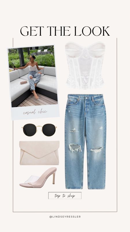 Get The Look: Casual Chic

Distressed denim, blue jeans, corset top, Amazon fashion, nude heels, clear heels, ray ban dupes

#LTKshoecrush #LTKunder50 #LTKstyletip