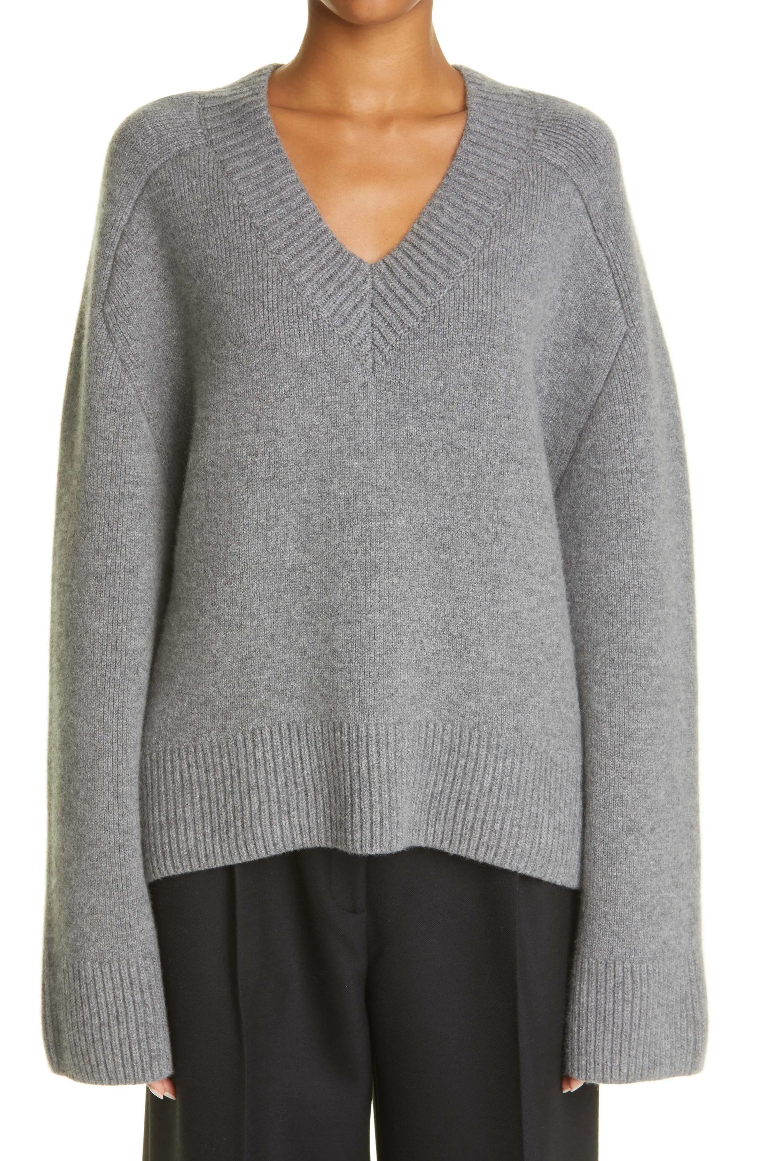 Khaite Isabelle Oversize Cashmere Sweater in Stone at Nordstrom, Size Small | Nordstrom