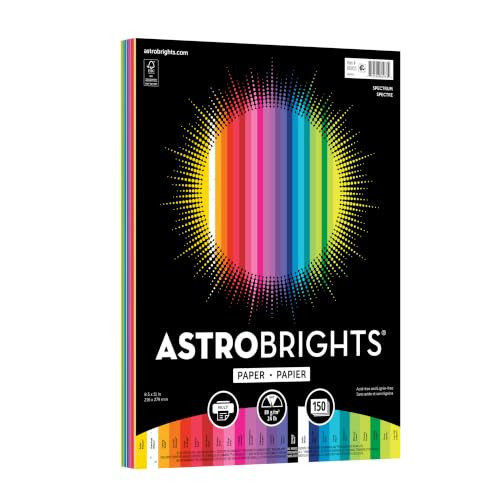 Astrobrights Colored Paper, 8.5” x 11”, 24 lb/89 gsm, Spectrum 25-Color Assortment, 150 Sheets | Amazon (US)