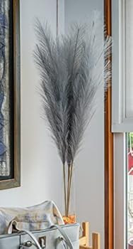 Olivia Martini Faux Pampas Grass Stalks, 3 Pc. Set, 43” Tall and Fluffy Artificial Reeds, Natural Gr | Amazon (US)