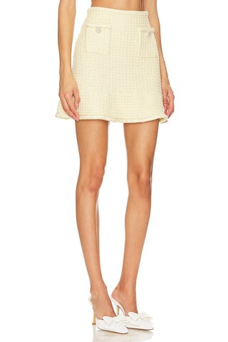 self-portrait Textured Knit Skirt in Yellow from Revolve.com | Revolve Clothing (Global)