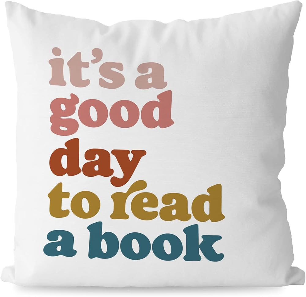 Trendy It's a Good Day to Read a Book Decor Decorative Pillowcase Throw Pillow Cover 18x18 Inch,T... | Amazon (US)