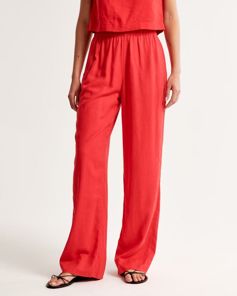 Linen-Blend Pull-On Pant | Abercrombie & Fitch (US)