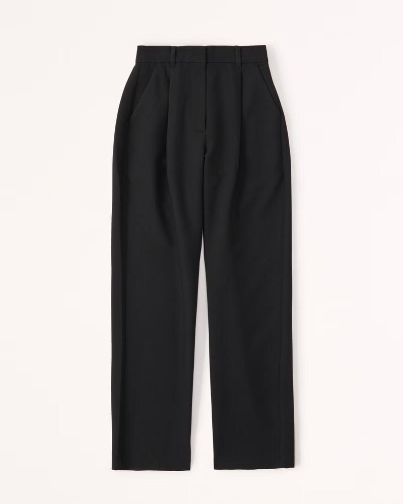 Curve Love Tailored Relaxed Straight Pant | Abercrombie & Fitch (US)