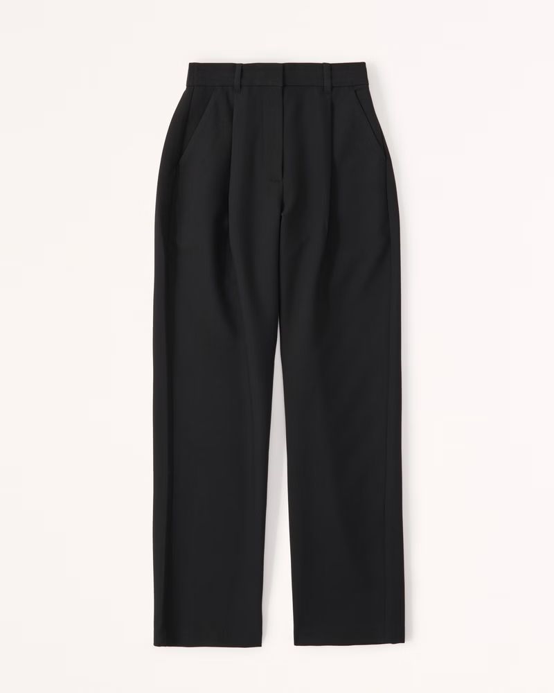 Curve Love Tailored Straight Pant | Abercrombie & Fitch (US)