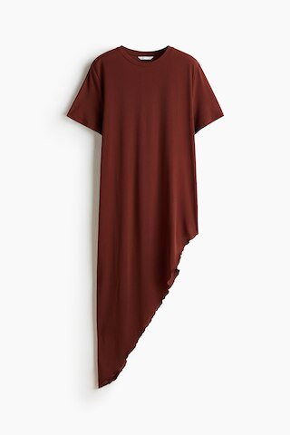 H & M - Long Asymmetric T-Shirt - Rust Brown | H&M (US + CA)