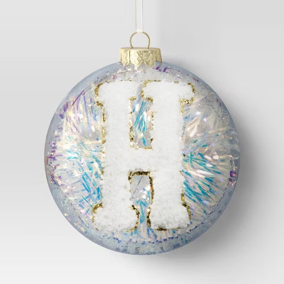 Christmas Monogram Plastic Tinsel Ball H - Wondershop™ | Target