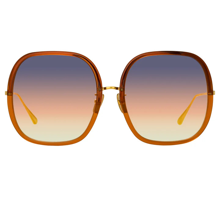 Celia Oversized Sunglasses in Orange | Linda Farrow