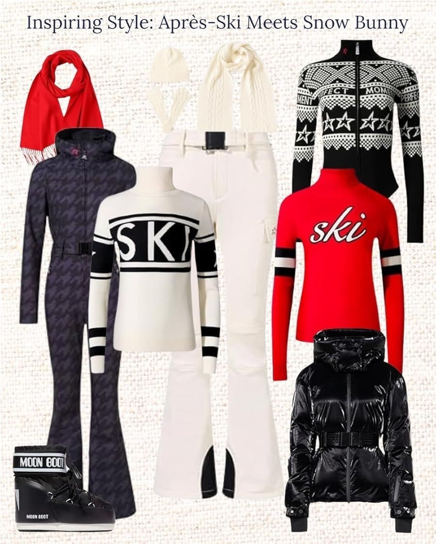 Winter outfits - ski outfits - what to wear on a winter ski trip - snow bunny style - sweaters - snow boots - puffer jacket 

#LTKSeasonal
