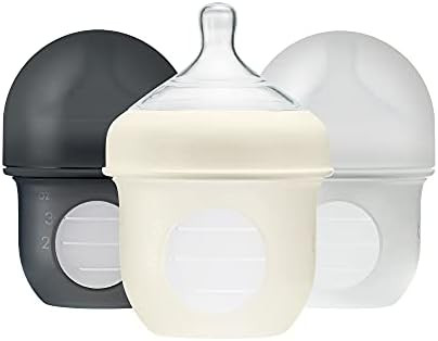 Boon, NURSH Reusable Silicone Pouch Bottle, Air-Free Feeding, 4 Ounce with Stage 1 Slow Flow Nipp... | Amazon (US)