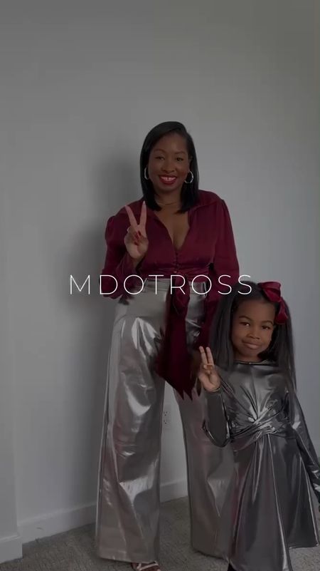 Metallic for Holiday! 🎄
#mommydaughtergrwm

My pants are by Line & Dot and  are sold out. This AFRM pant is a great alternative. My daughter’s look is Zara! 

#LTKSeasonal #LTKstyletip #LTKHoliday