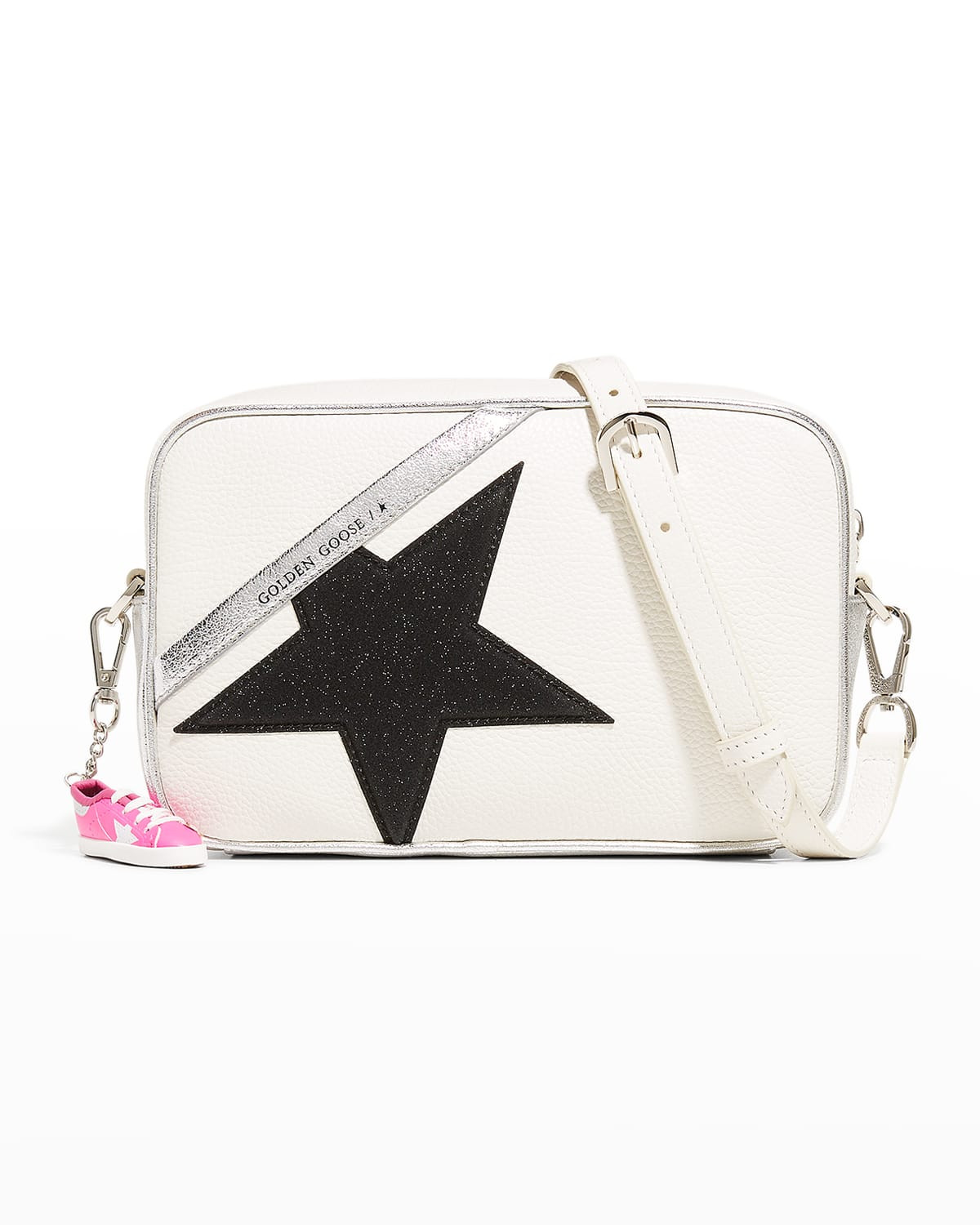 Star Glitter Leather Camera Crossbody Bag | Neiman Marcus