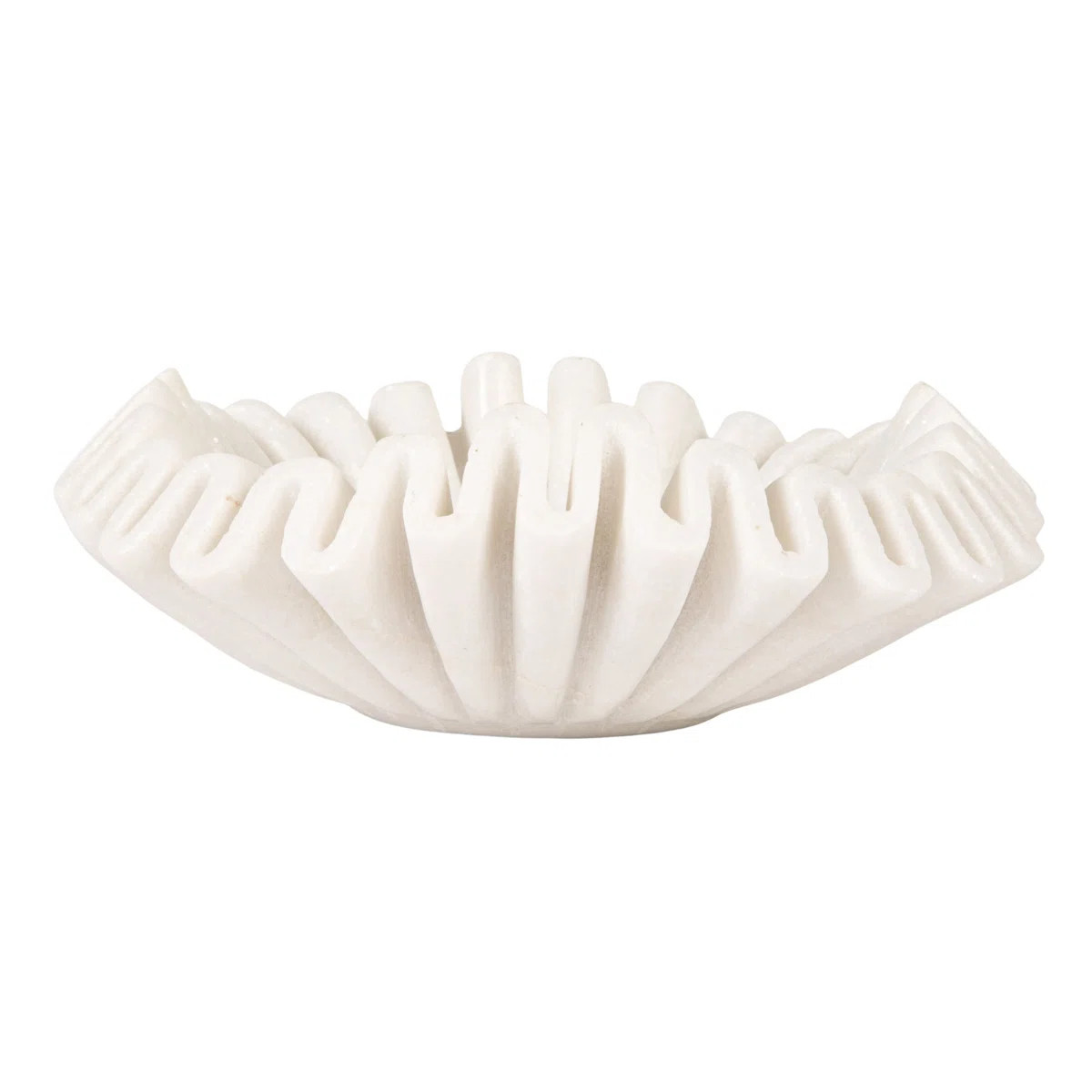 Pietra Marble Round Ruffle Bowl | Wayfair North America